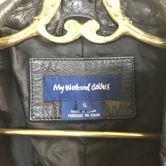 My Weekend Clothes black genuine leather jacket - Picture 9 of 15